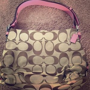 Coach Beige/Brown Shoulder Bag